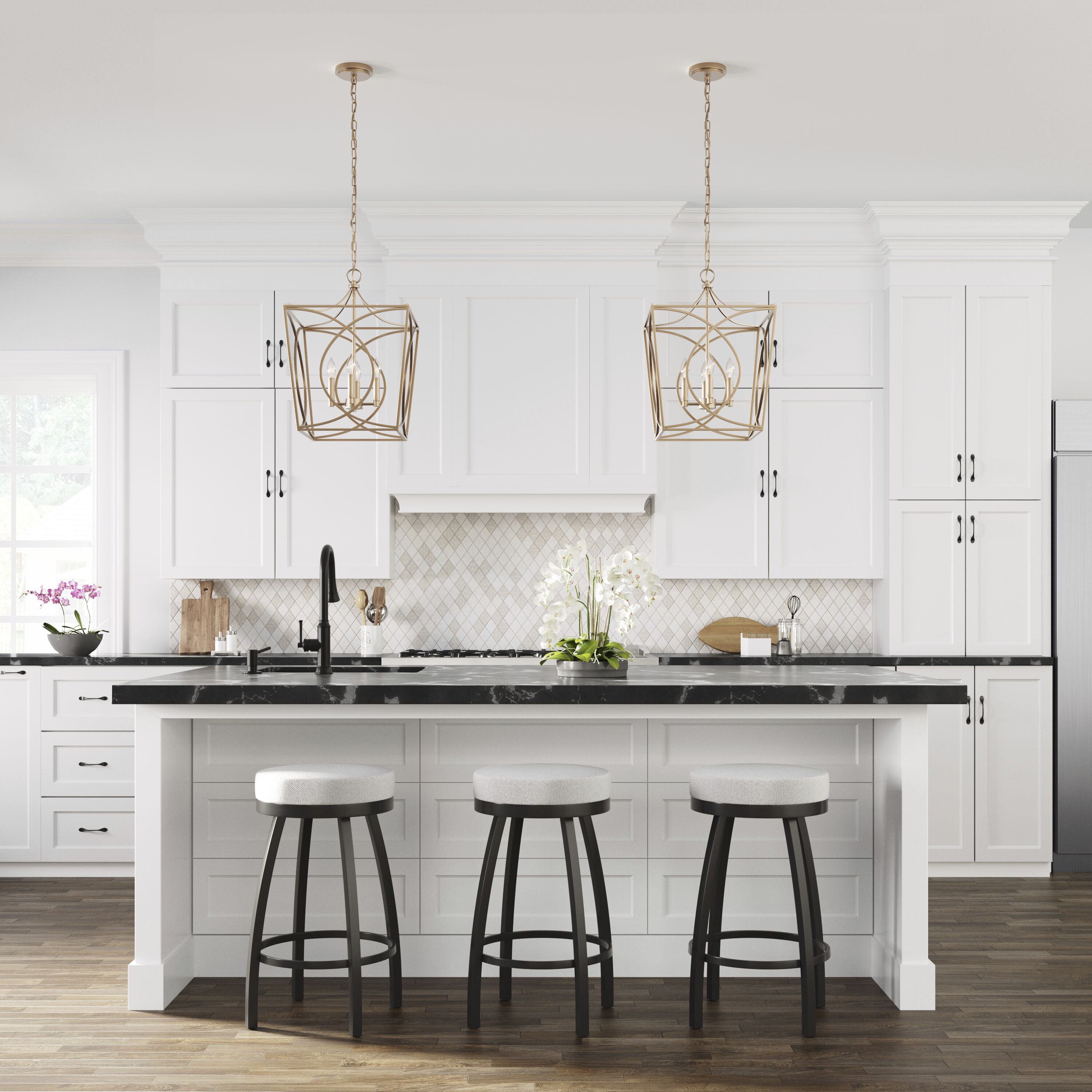 Tracy 4 Light 16 inch Painted Modern Gold Pendant Ceiling Light